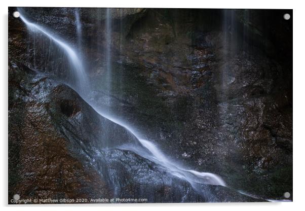 Beautiful peaceful long exposure waterfall detail intimate landscape image  Acrylic by Matthew Gibson