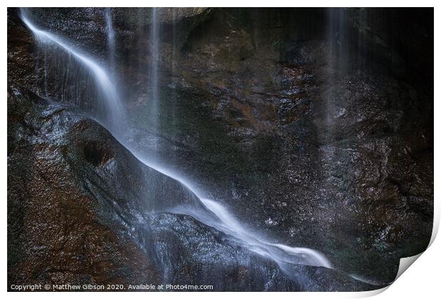 Beautiful peaceful long exposure waterfall detail intimate landscape image  Print by Matthew Gibson