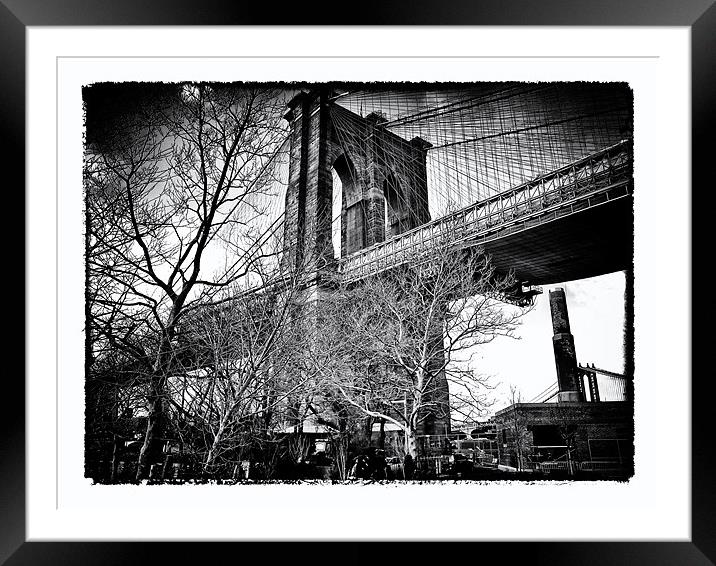 Brooklyn Bridge Framed Mounted Print by peter tachauer