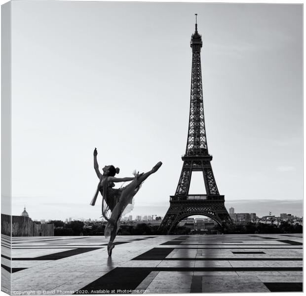 Enchanting Ballet Performance with Eiffel Tower Si Canvas Print by David Thomas