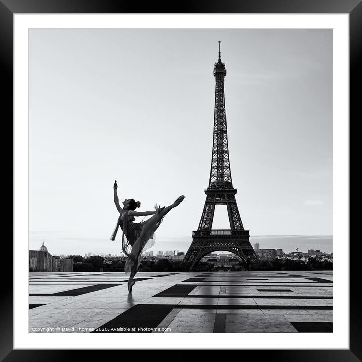 Enchanting Ballet Performance with Eiffel Tower Si Framed Mounted Print by David Thomas