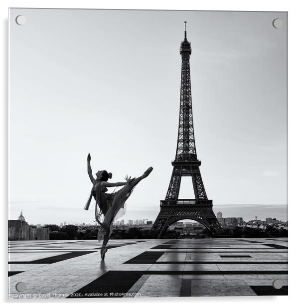 Enchanting Ballet Performance with Eiffel Tower Si Acrylic by David Thomas