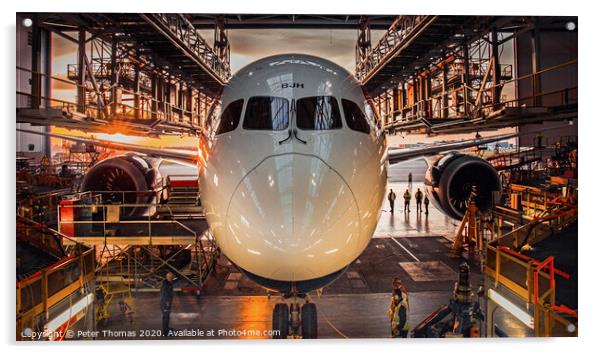 Glowing Dreamliner Maintenance Acrylic by Peter Thomas