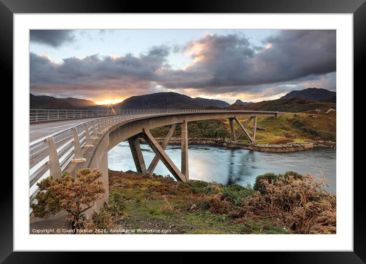 The Kylesku Bridge Sunrise, Highlands, Scotland, U Framed Mounted Print by David Forster
