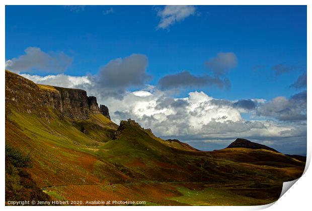 Quiraing on a sunny afternoon Print by Jenny Hibbert