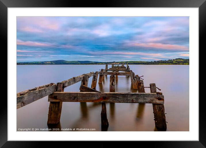 Old wooden jetty,Lough Swilly Donegal Framed Mounted Print by jim Hamilton