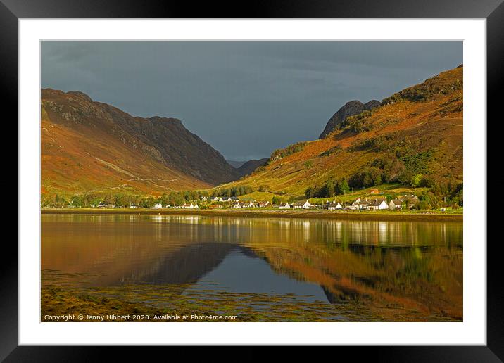 Dornie Loch Long with reflections  Framed Mounted Print by Jenny Hibbert