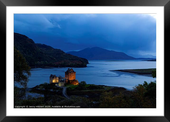 Eilean Donan Castle at dusk Framed Mounted Print by Jenny Hibbert