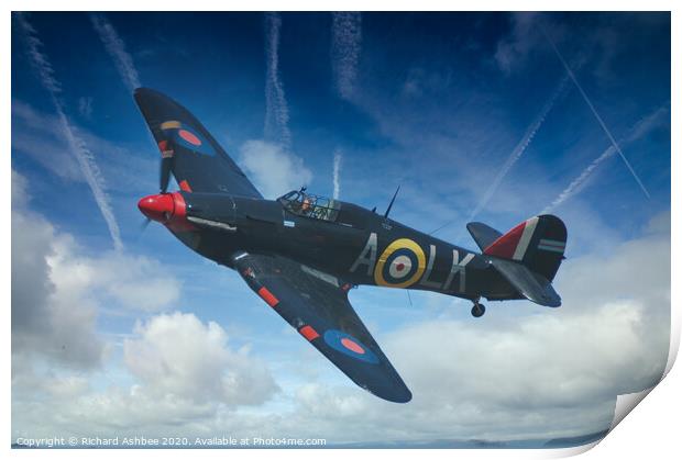 RAF Hurricane  Print by Richard Ashbee