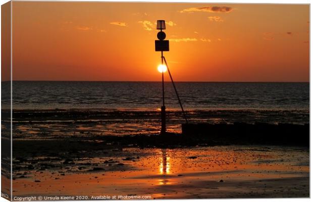 Sunsets over sea at Hunstanton Canvas Print by Ursula Keene