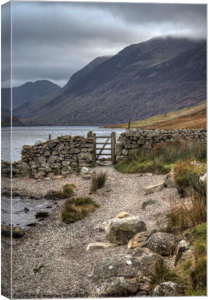 Crummock water shores Canvas Print by Beverley Middleton