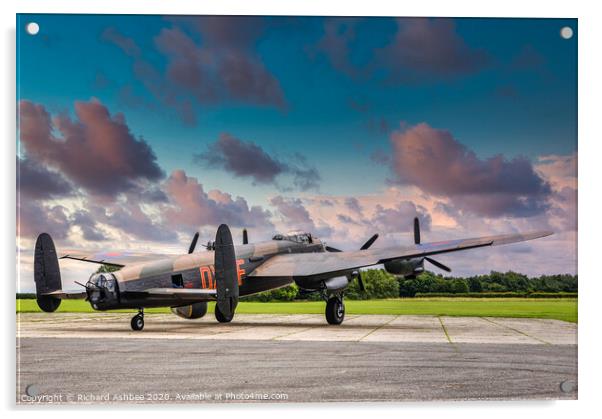 RAF Lancaster at Sunset Acrylic by Richard Ashbee
