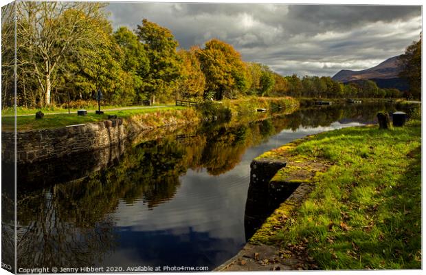 Corpach Caledonian canal with Ben Nevis Canvas Print by Jenny Hibbert
