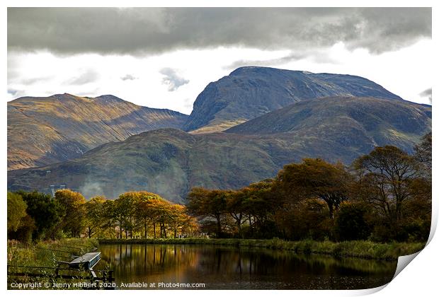 Ben Nevis taken from Corpach Print by Jenny Hibbert