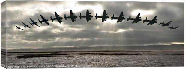 Lancaster Memorial Flight time laspe over Parkgate Canvas Print by Bernard Rose Photography