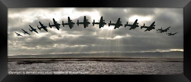 Lancaster Memorial Flight time laspe over Parkgate Framed Print by Bernard Rose Photography