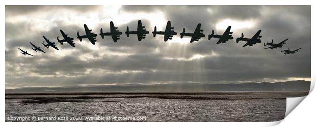 Lancaster Memorial Flight time laspe over Parkgate Print by Bernard Rose Photography