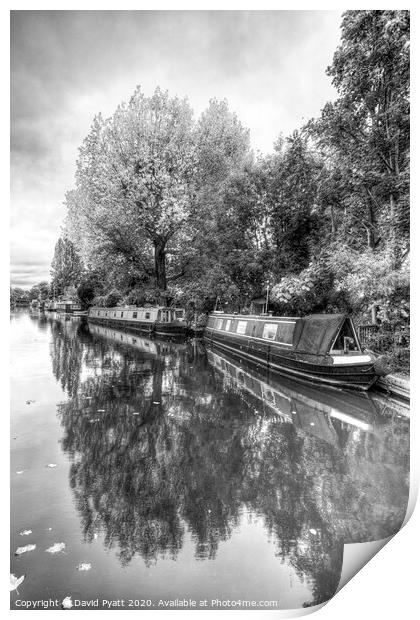 Narrow Boats Grand Union Canal  Print by David Pyatt