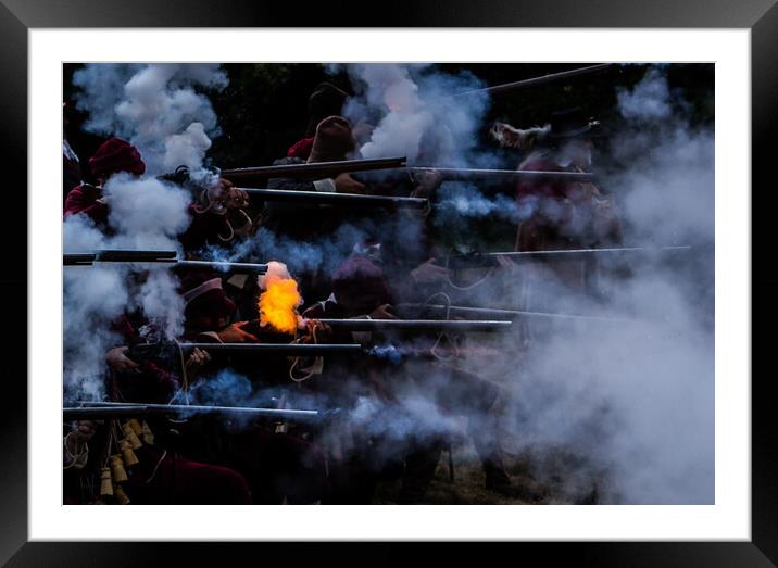 Firing Muskets Framed Mounted Print by David Buckland