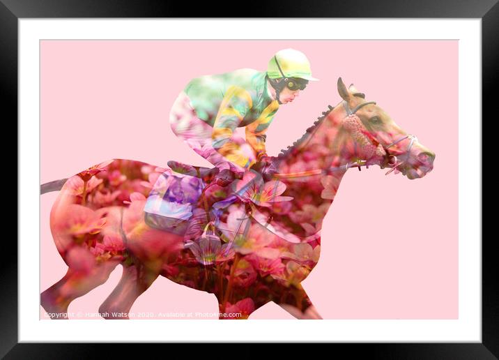 Horse Flowers Bloom Framed Mounted Print by Hannah Watson