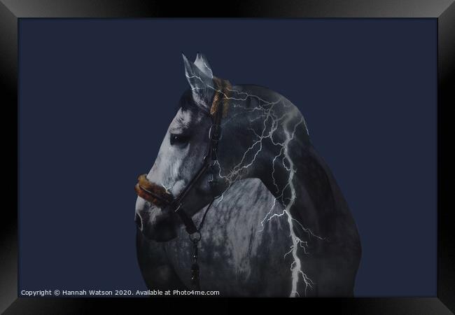 Horse Lightning Strike Framed Print by Hannah Watson