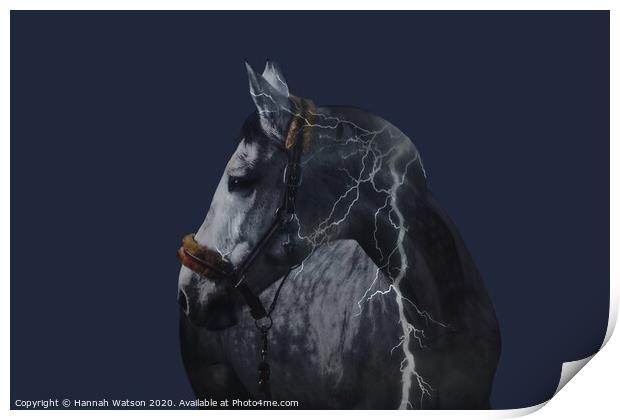Horse Lightning Strike Print by Hannah Watson