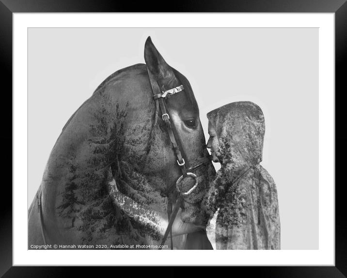 Snowy Horse Portrait Framed Mounted Print by Hannah Watson