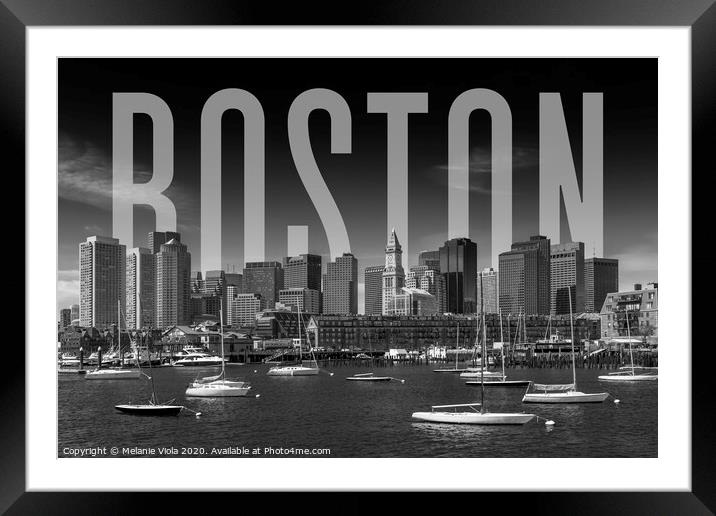 BOSTON Skyline Framed Mounted Print by Melanie Viola