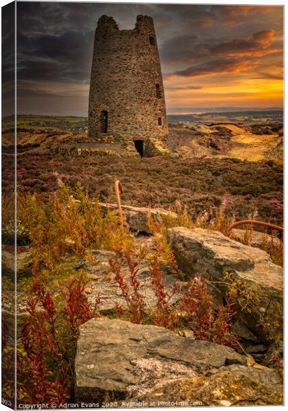 Parys Mountain Windmill Anglesey Wales Canvas Print by Adrian Evans