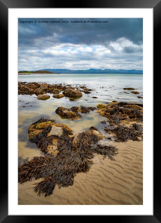Shoreline at Criccieth beach, North Wales Framed Mounted Print by Andrew Kearton