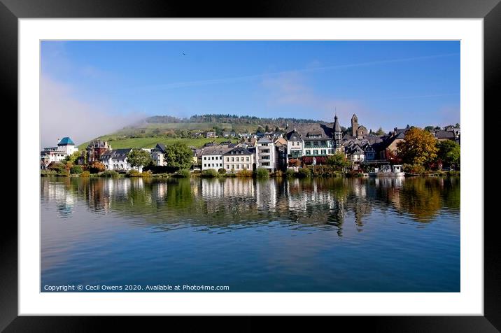 Foggy on the Mosel river Framed Mounted Print by Cecil Owens