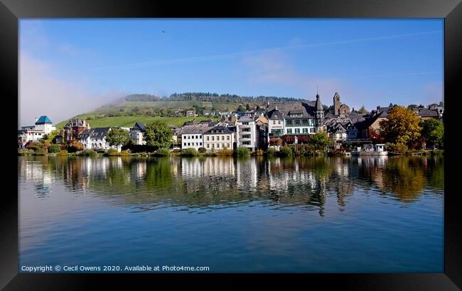 Foggy on the Mosel river Framed Print by Cecil Owens