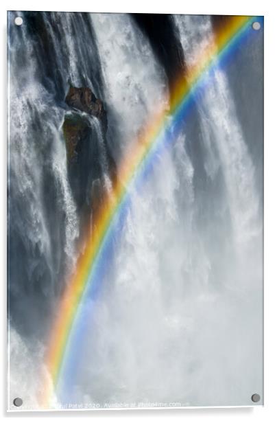 Rainbow amongst the mist, spray and cascading water of Victoria Falls, Africa Acrylic by Mehul Patel