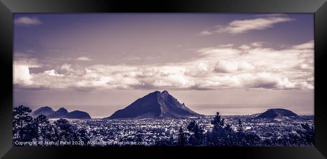 Mountain peaks on the island of Mauritius, Indian Ocean, Africa Framed Print by Mehul Patel