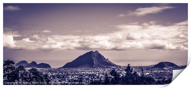 Mountain peaks on the island of Mauritius, Indian Ocean, Africa Print by Mehul Patel