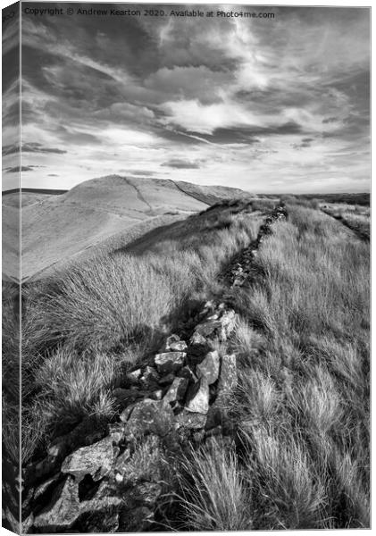 Drystone wall in the hills of the Peak District Canvas Print by Andrew Kearton