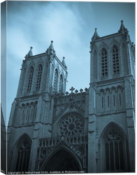Two towers on the west front of Bristol Cathedral, Bristol, England, UK Canvas Print by Mehul Patel