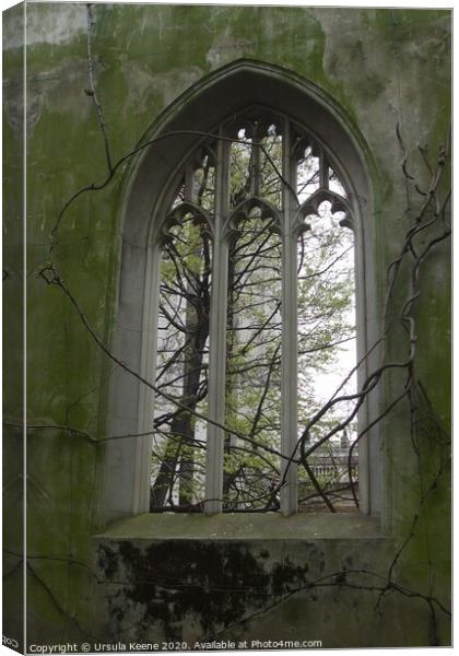 Remains of window at St Dunstan's  Canvas Print by Ursula Keene