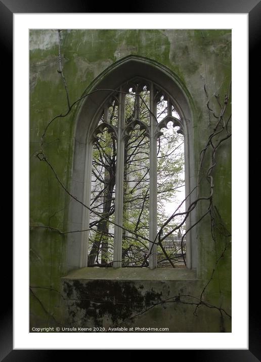 Remains of window at St Dunstan's  Framed Mounted Print by Ursula Keene