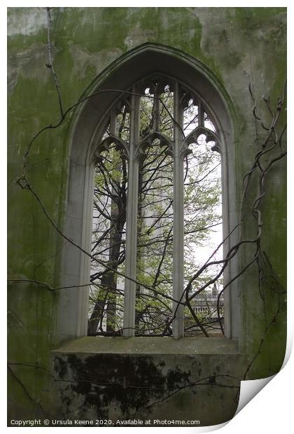 Remains of window at St Dunstan's  Print by Ursula Keene