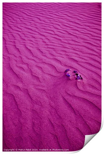 Layers of sand on the dunes of Maspalomas with digital purple filter, Gran Canaria, Canary Islands, Spain Print by Mehul Patel