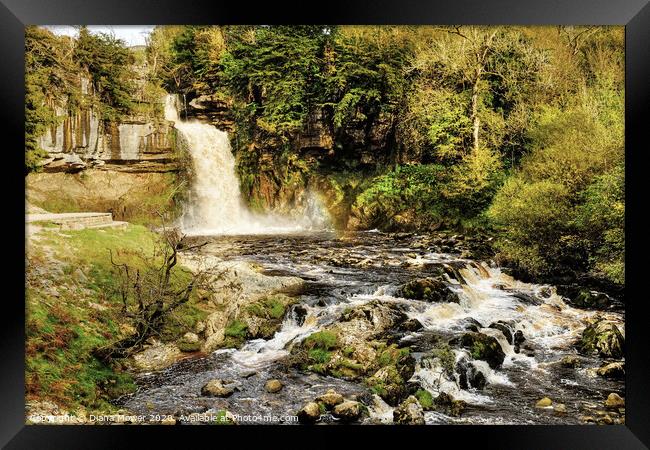 Thornton Force Waterfall Ingleton Yorkshire Dales Framed Print by Diana Mower