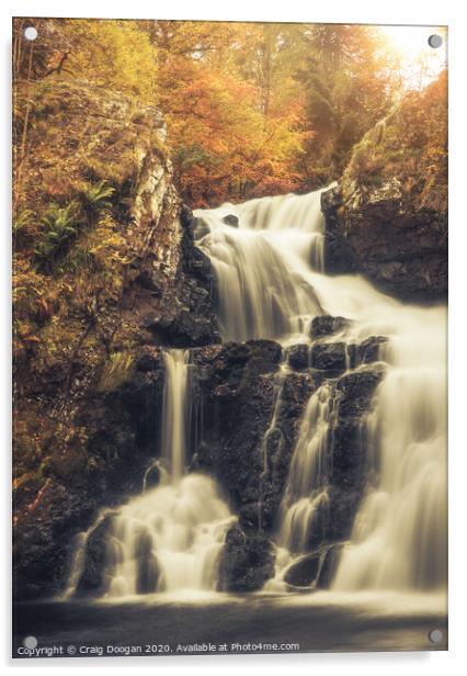 Reekie Linn Waterfall Acrylic by Craig Doogan