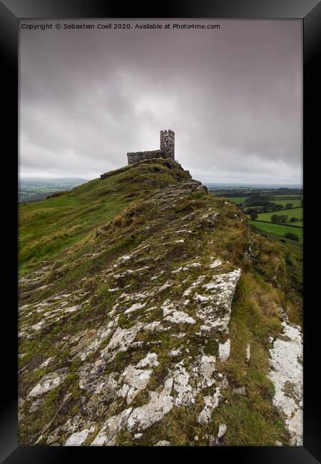 Church with a view - Brentor Framed Print by Sebastien Coell