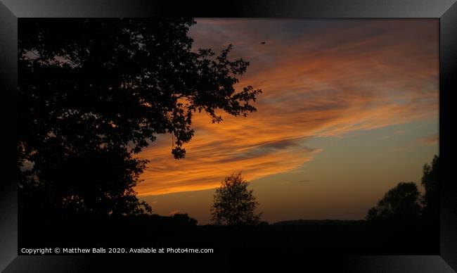 Fire in the sky  Framed Print by Matthew Balls