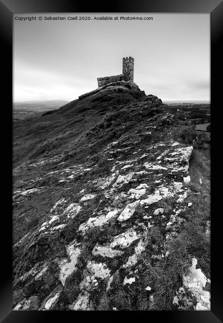 Church with a view - Brentor Framed Print by Sebastien Coell