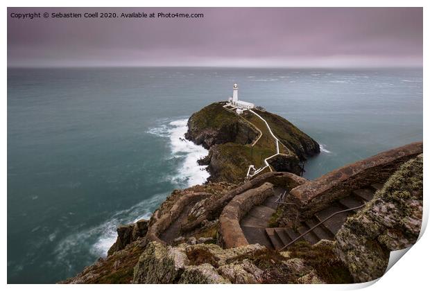 South Stack Lighthouse Print by Sebastien Coell