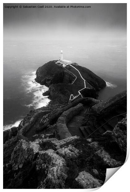 South Stack Lighthouse Print by Sebastien Coell