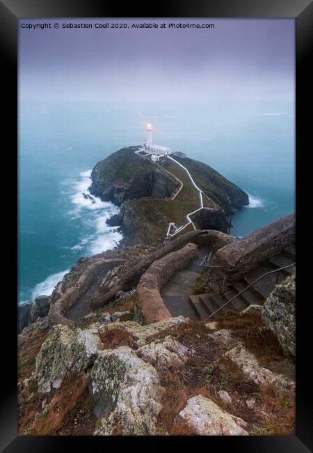 South Stack Lighthouse Framed Print by Sebastien Coell