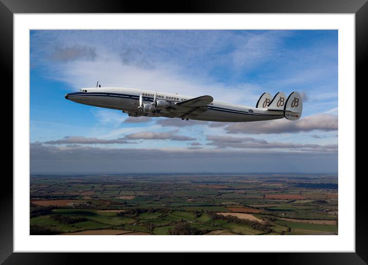 Lockheed Super Constellation Framed Mounted Print by Oxon Images